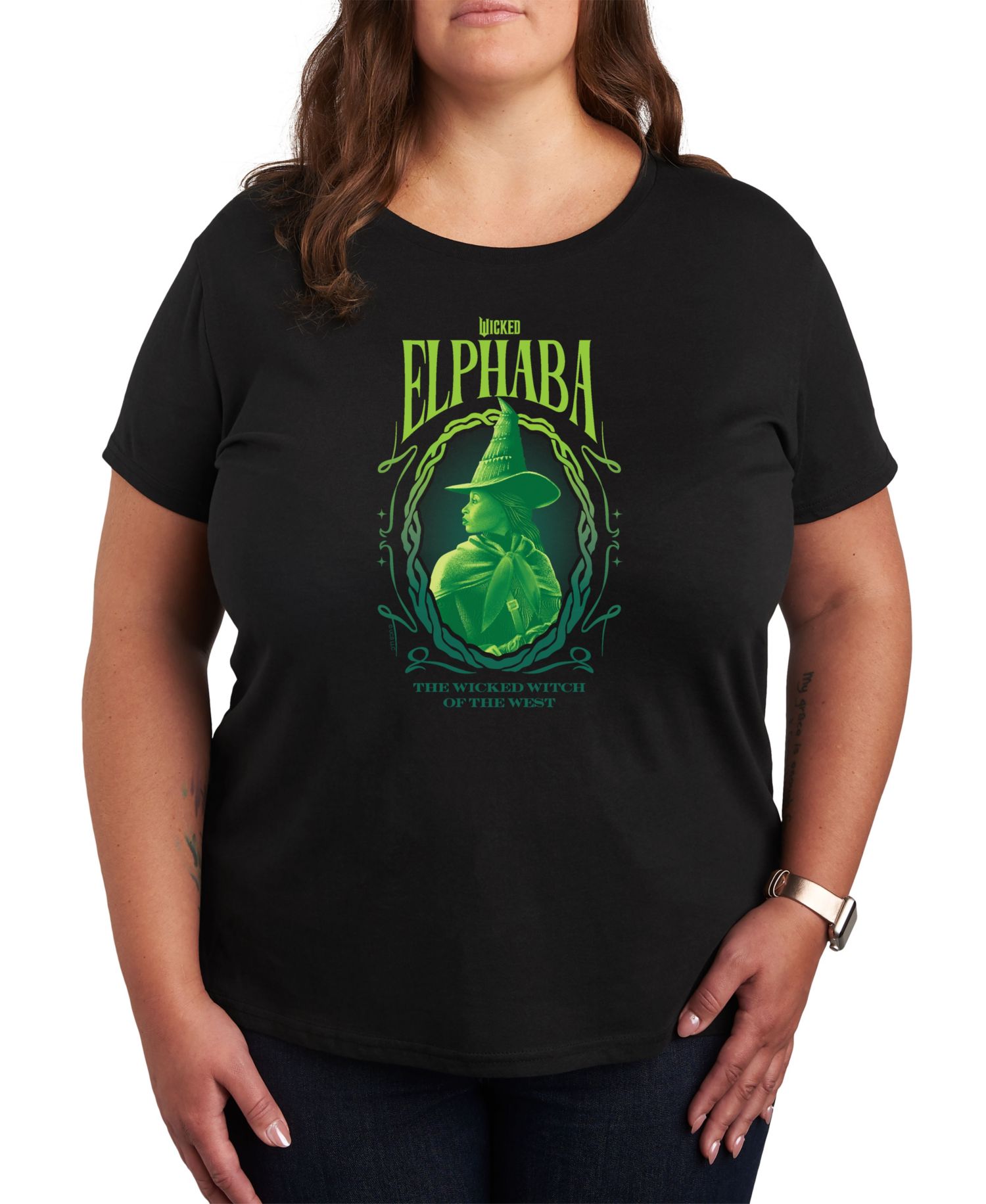 Plus Size Wicked Elphaba Graphic Crew Neck T-Shirt