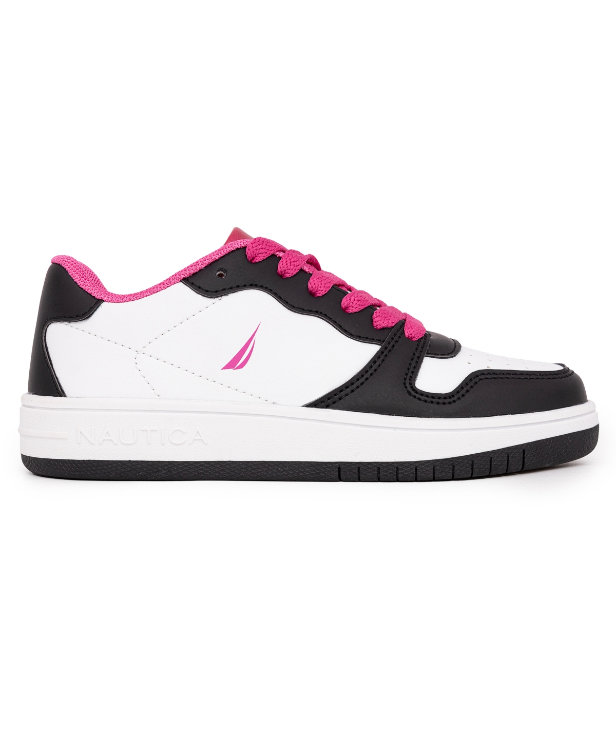 Nautica Little Girls Manetta Casual Sneaker In White,black,bold Pink