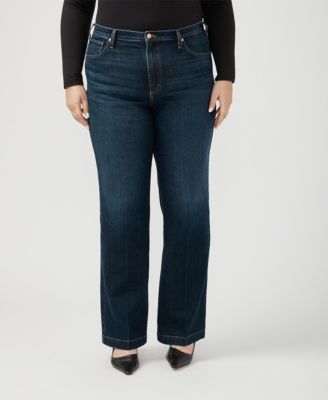 Plus Size Highly Desirable High Rise Trouser Leg Jeans