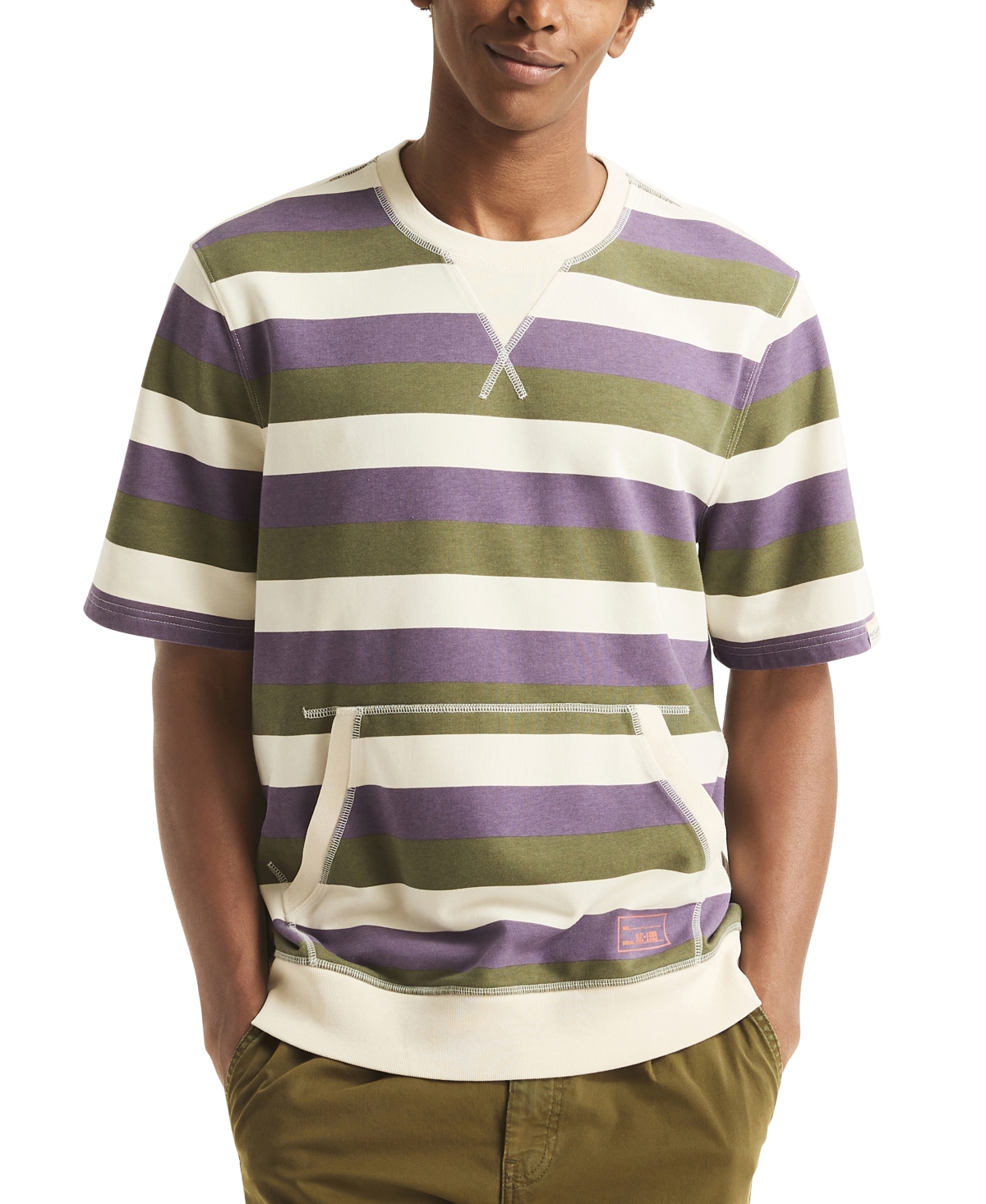 Nautica Jeans Co. Striped Crewneck T-shirt In Grape