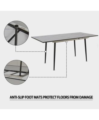 Expandable Dining Set with Cushioned Armless Chairs