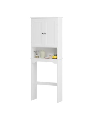 Over The Toilet Storage Cabinet, Bathroom Shelf Over Toilet, Bathroom Storage Cabinet Organizer, Wood Bathroom Space Saver, White