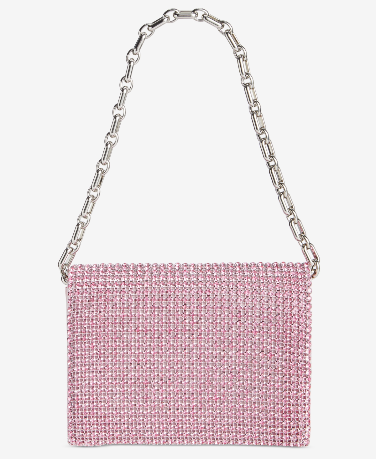 Diamond Mesh Satin Flap Mini Handbag, Exclusively at Macy's - Pink Dogwo