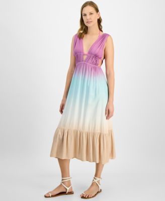 Raviya - Women's Sleeveless Ombre Maxi Dress Cover-Up