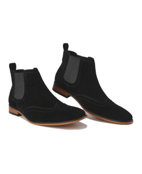 Мужские ботинки Gino Vitale Slip On Wing Tip Chelsea, цвет: Чёрный