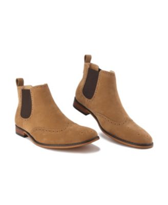 Men's Slip On Wing Tip Chelsea Boots