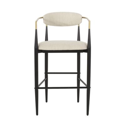 Streamdale Modern Iron and Fabric Barstools