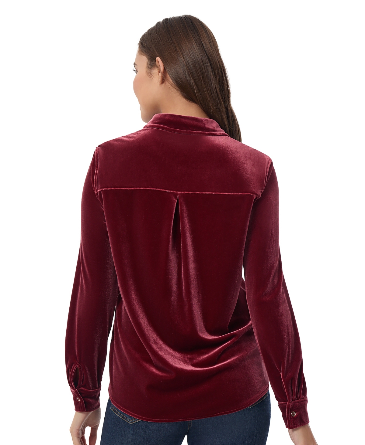 Jones New York Women's Stretch Velour Utility Shirt