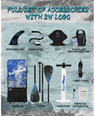 Inflatable Stand Up Paddle Board 11'x34" x6" With Accessories