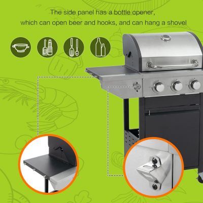 Streamdale 3-Burner Propane Gas Grill with Side Burner