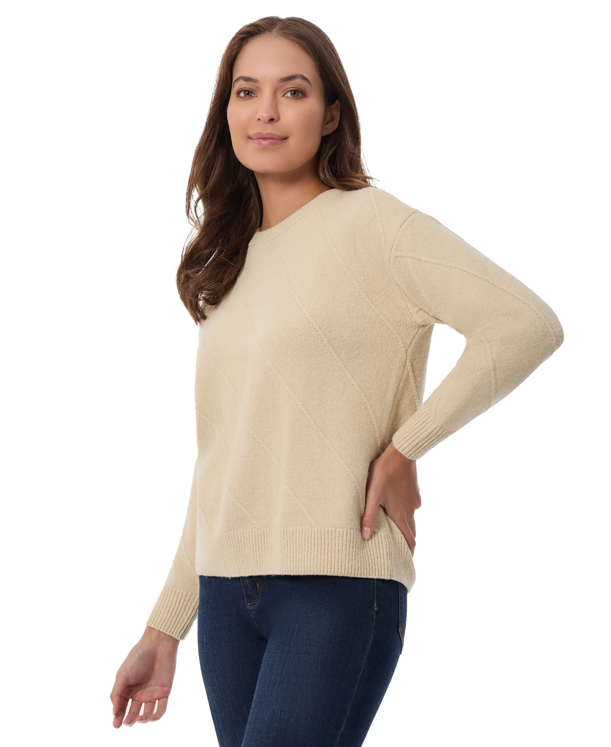 Jones New York Women's Tonal-Texture Drop-Shoulder Sweater