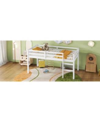 Twin Loft Bed with Ladder and Strong Slats.