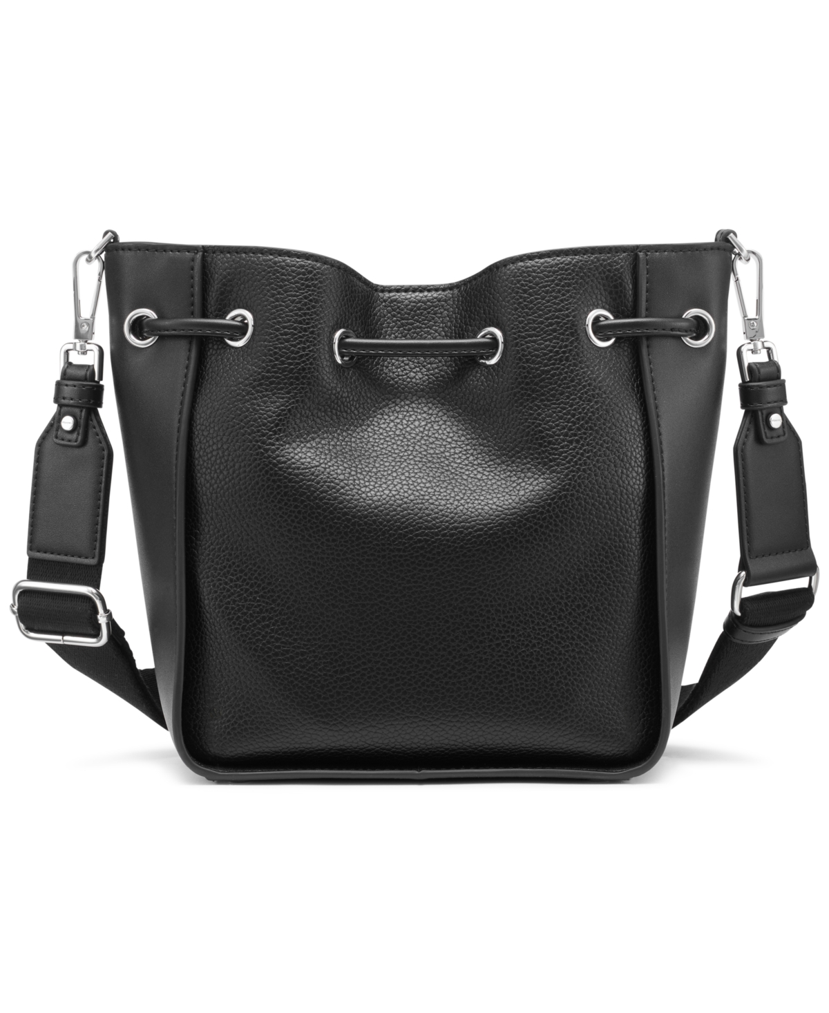 Calvin Klein Holt Drawstring Small Crossbody Bag In Black,silver