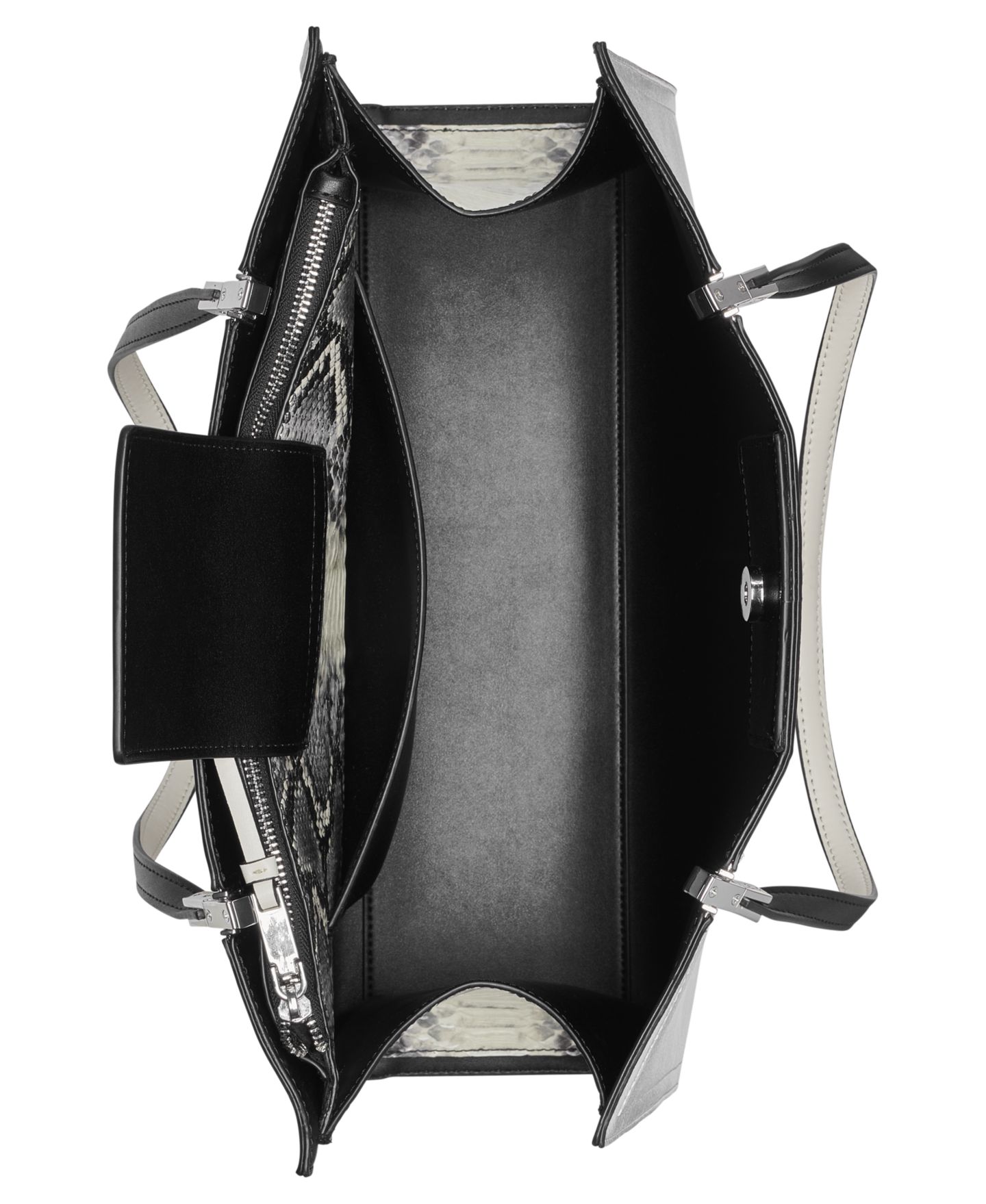 Женская сумка Calvin Klein Verne Mixed Material Tote, цвет: Чёрный / Белый — фото 4