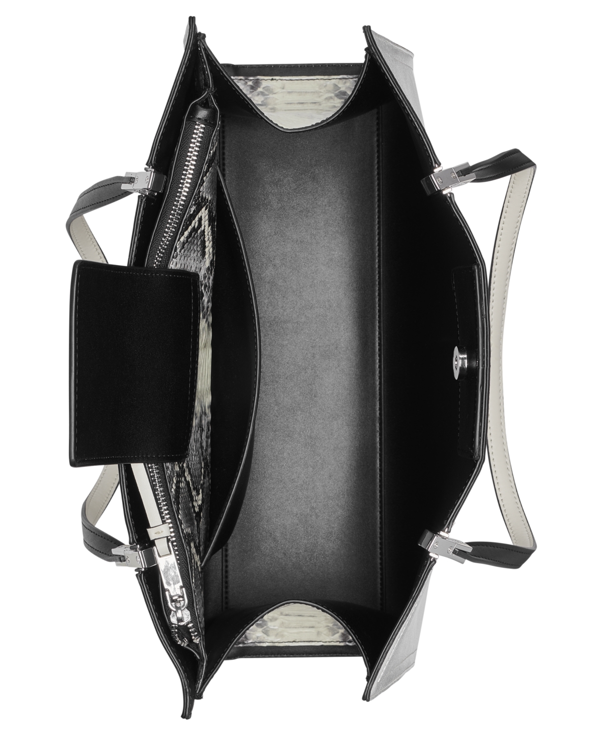 Calvin Klein Verne Mixed Material Tote - Black/Cherub White/Dove | Smart  Closet
