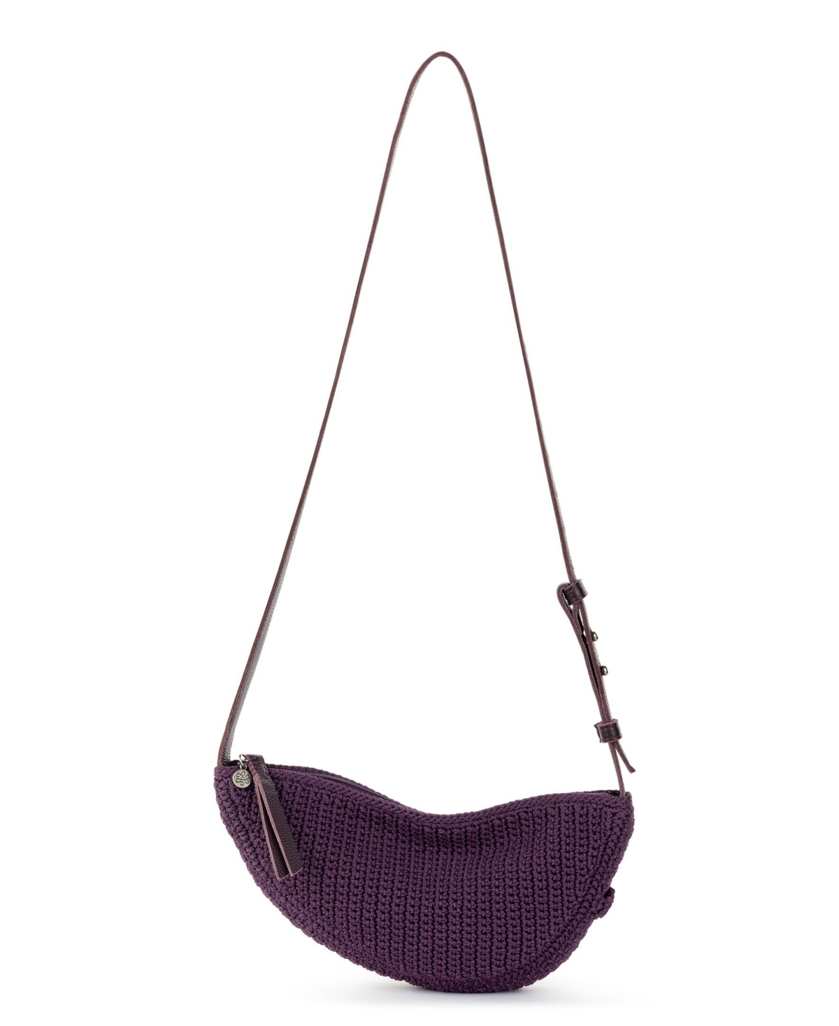 The Sak Tess Crochet Sling Bag In Aubergine