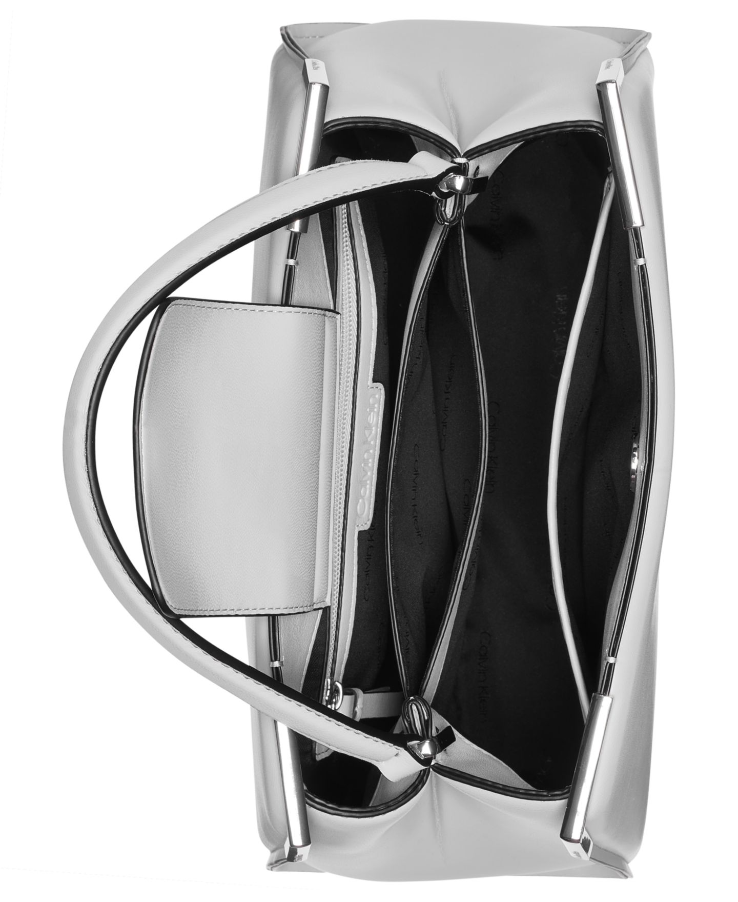 Женская сумка Calvin Klein Mica Top Handle Convertible Satchel, цвет: Серый — фото 4