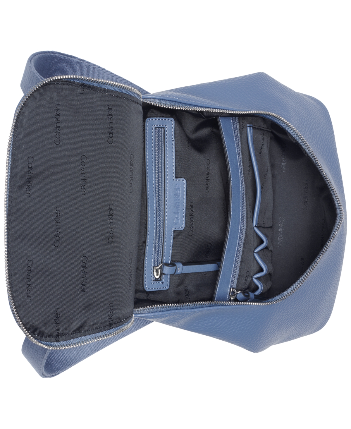 Calvin Klein Zulle Zip-around Backpack With Signature Hang Off In Blue Multi