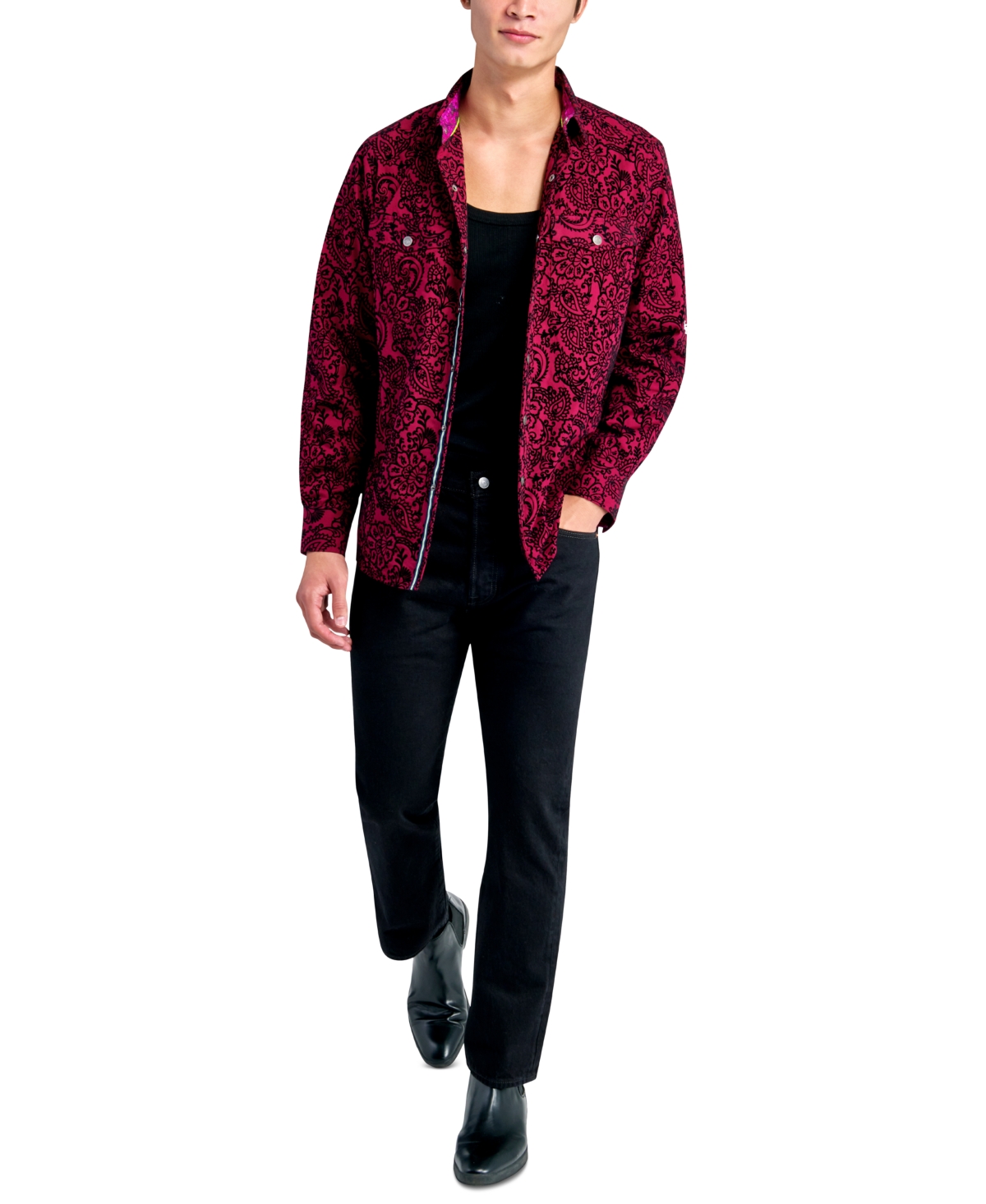 Society of Threads Men's Regular-Fit Paisley Shirt