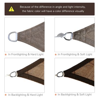 13' x 20' Sun Shade Sail Canopy Outdoor Shade Sail Cloth for Patio Deck Yard with D-Rings and Rope Included, Brown