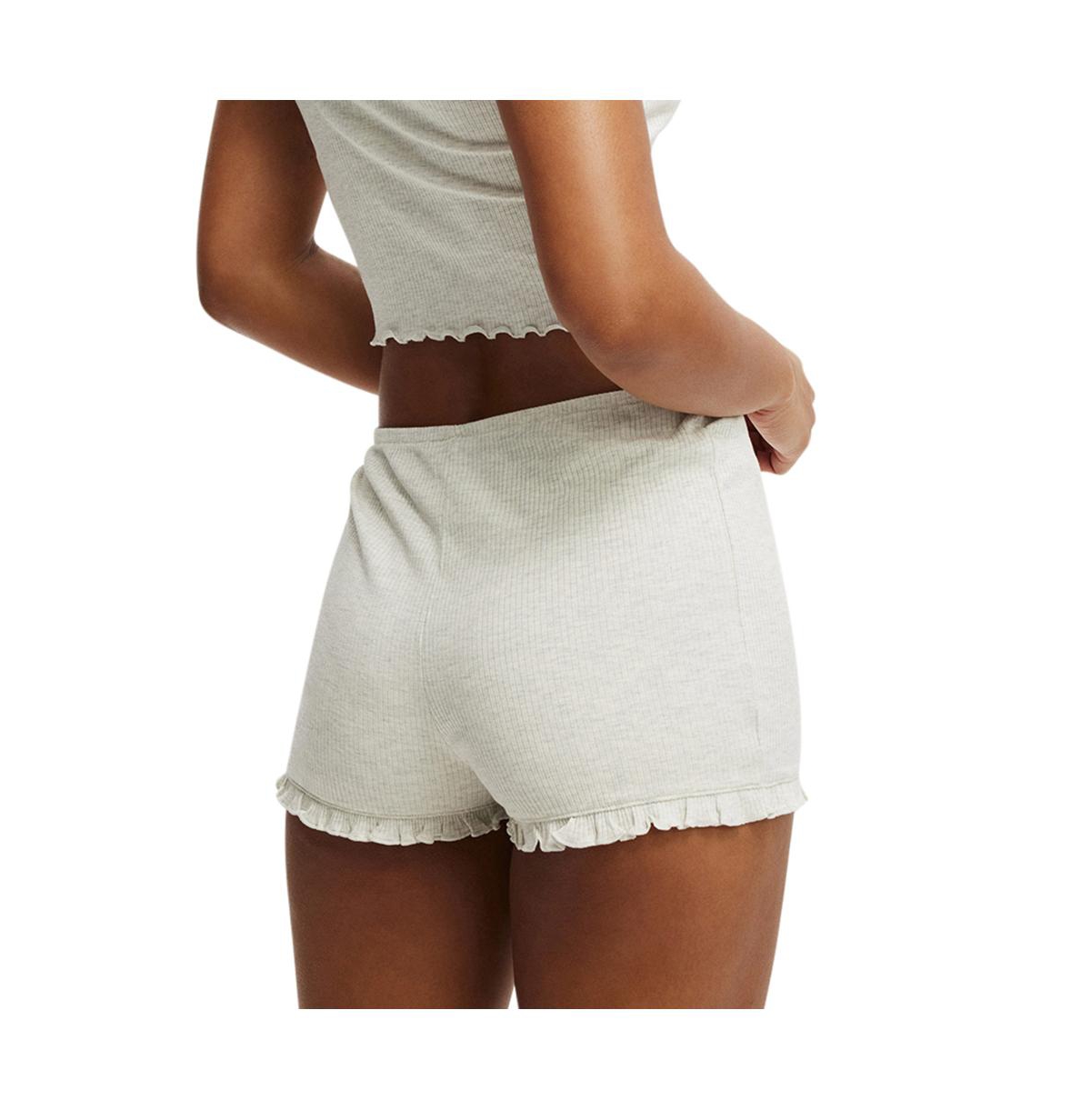 Cotton On Women's Rib Ruffle Short