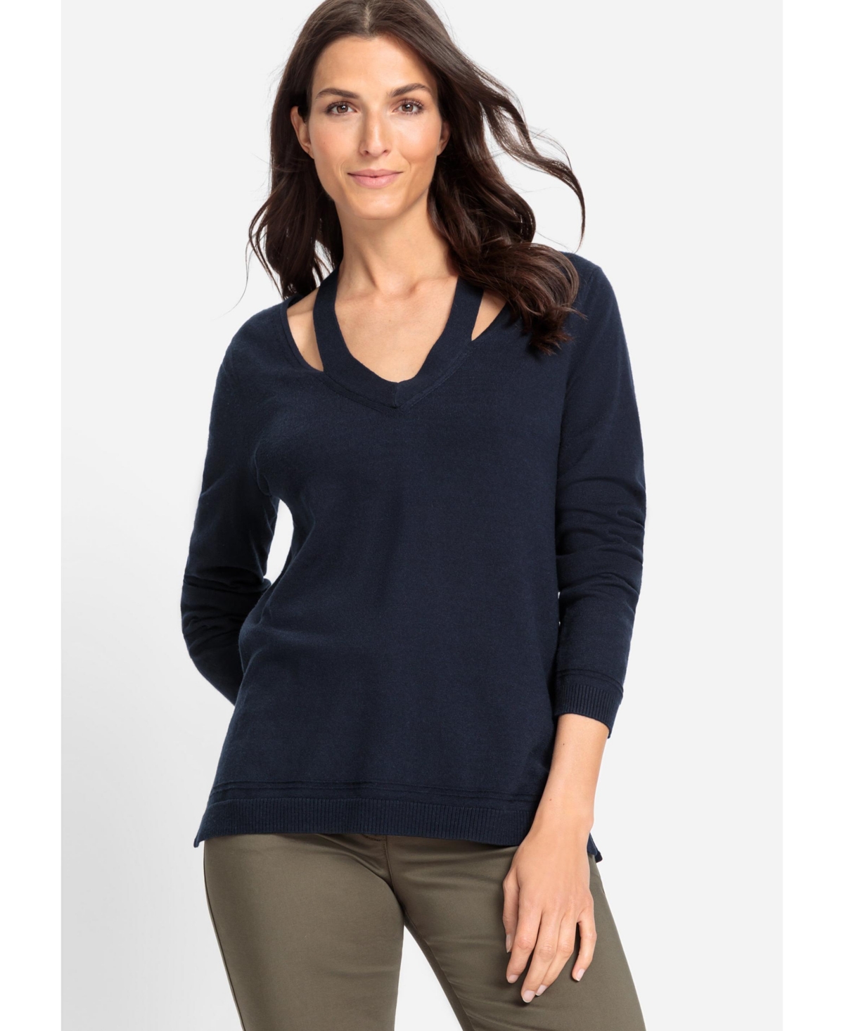 Olsen Women's Cut Out Neckline Pullover
