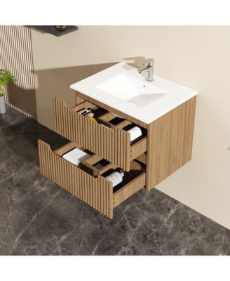 Streamdale Goodyo 24" Wall-Mount Vanity with Sink, Walnut