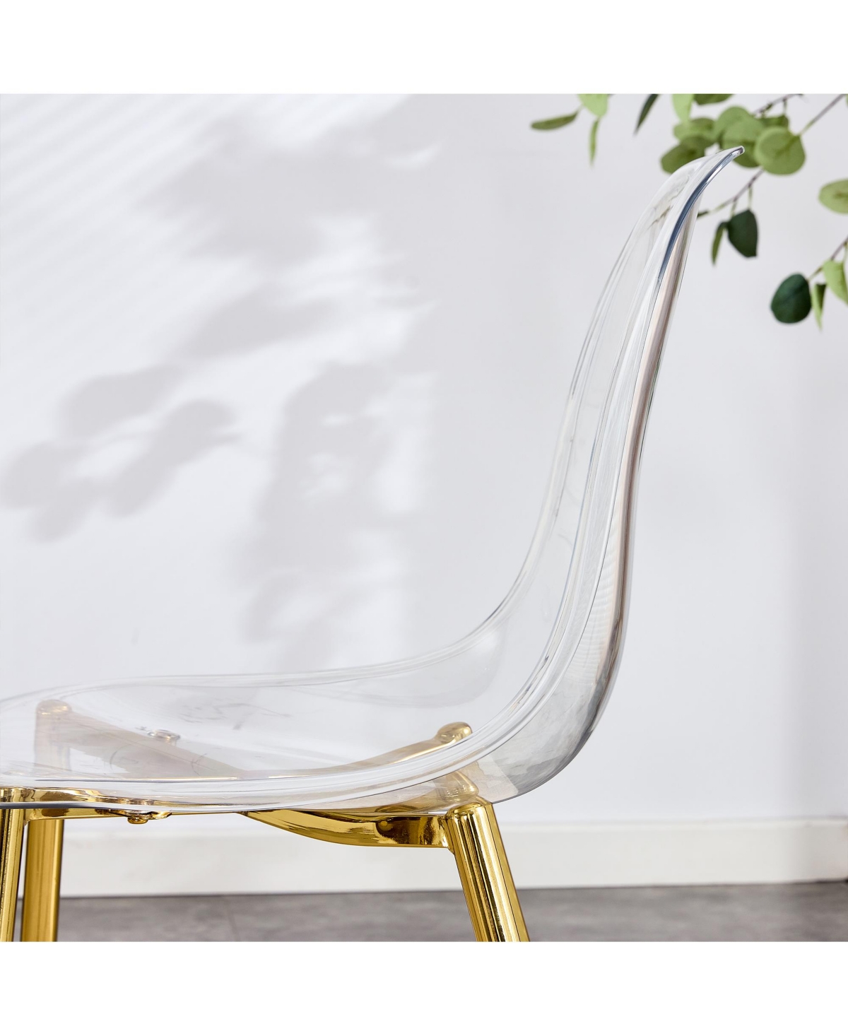 Streamdale Furniture Modern simple transparent dining chair plastic chair armless crystal chair Nordic creative makeup stool negotiation chair Set of