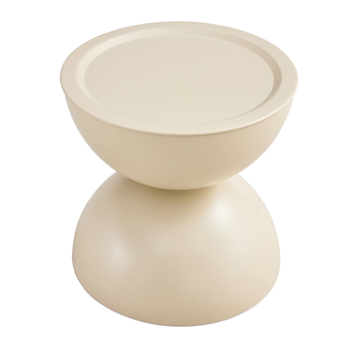 Streamdale Furniture Milk White coffee round tables with Storge Movable Table Top Multifunctional End Side Table