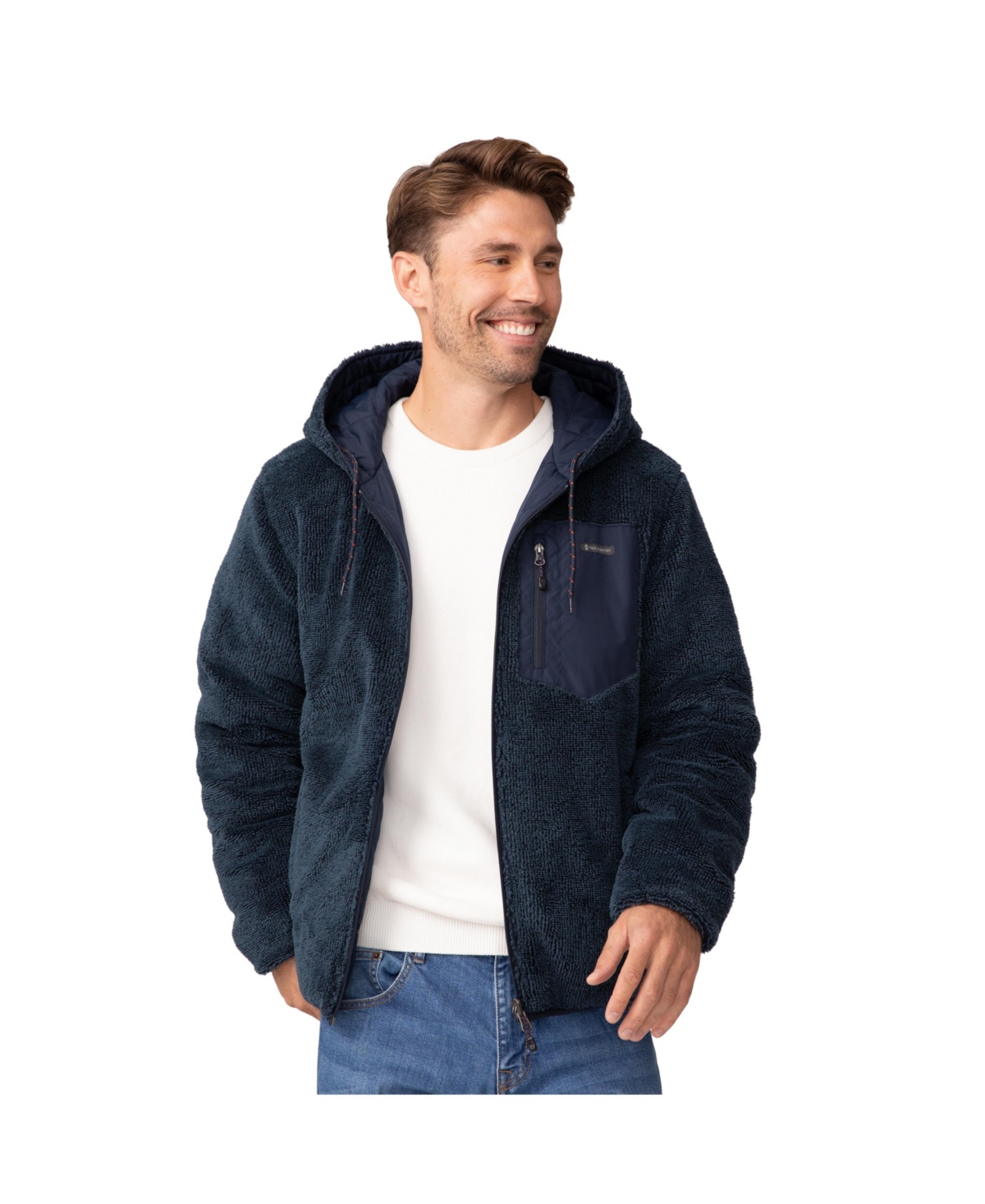Free Country Men's Atlas Hooded Quilted Reversible Sherpa Jacket