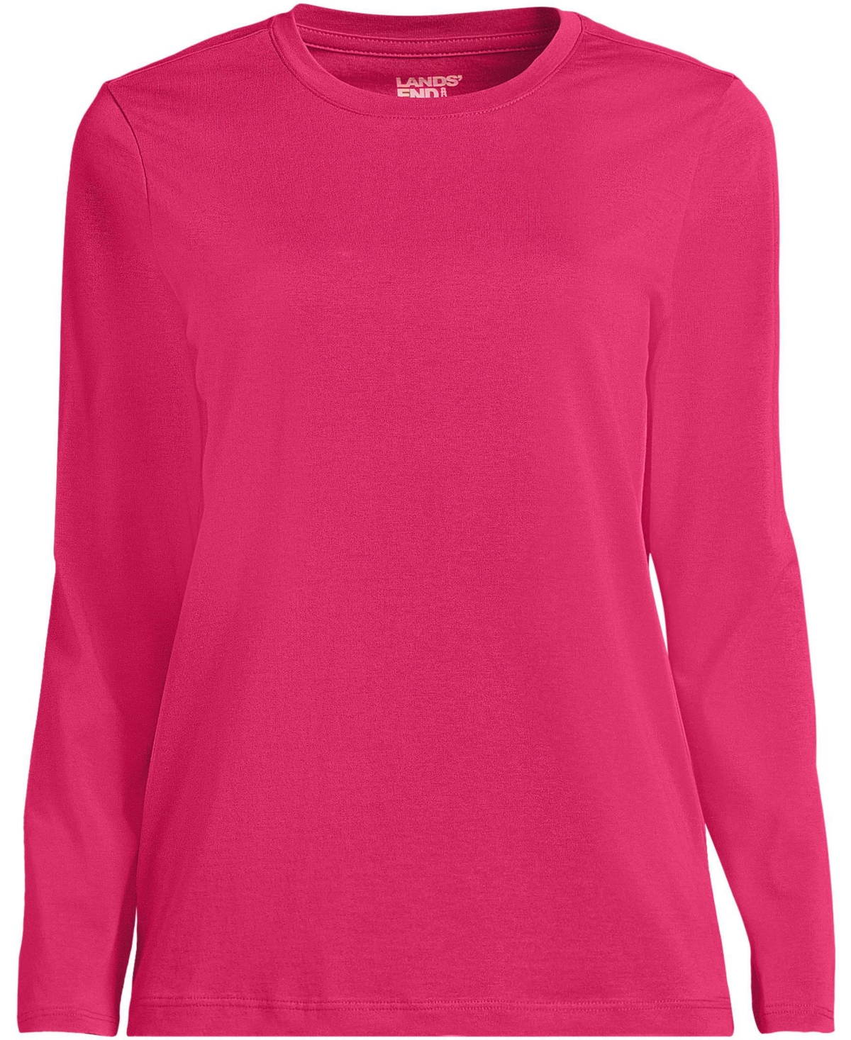 Lands' End Plus Size Relaxed Supima Cotton Long Sleeve Crew Neck T-Shirt