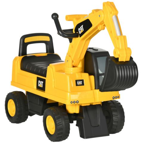 Детская игрушка Streamdale Furniture CAT Excavator Ride-On Toy with Manual Shovel, 55 lbs Capacity, Ages 18-36 Months, цвет: Жёлтый