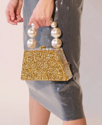 Forever Love Glitter Top Handle Acrylic Clutch