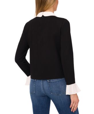 Women's Embellished Collared Layered-Look Top