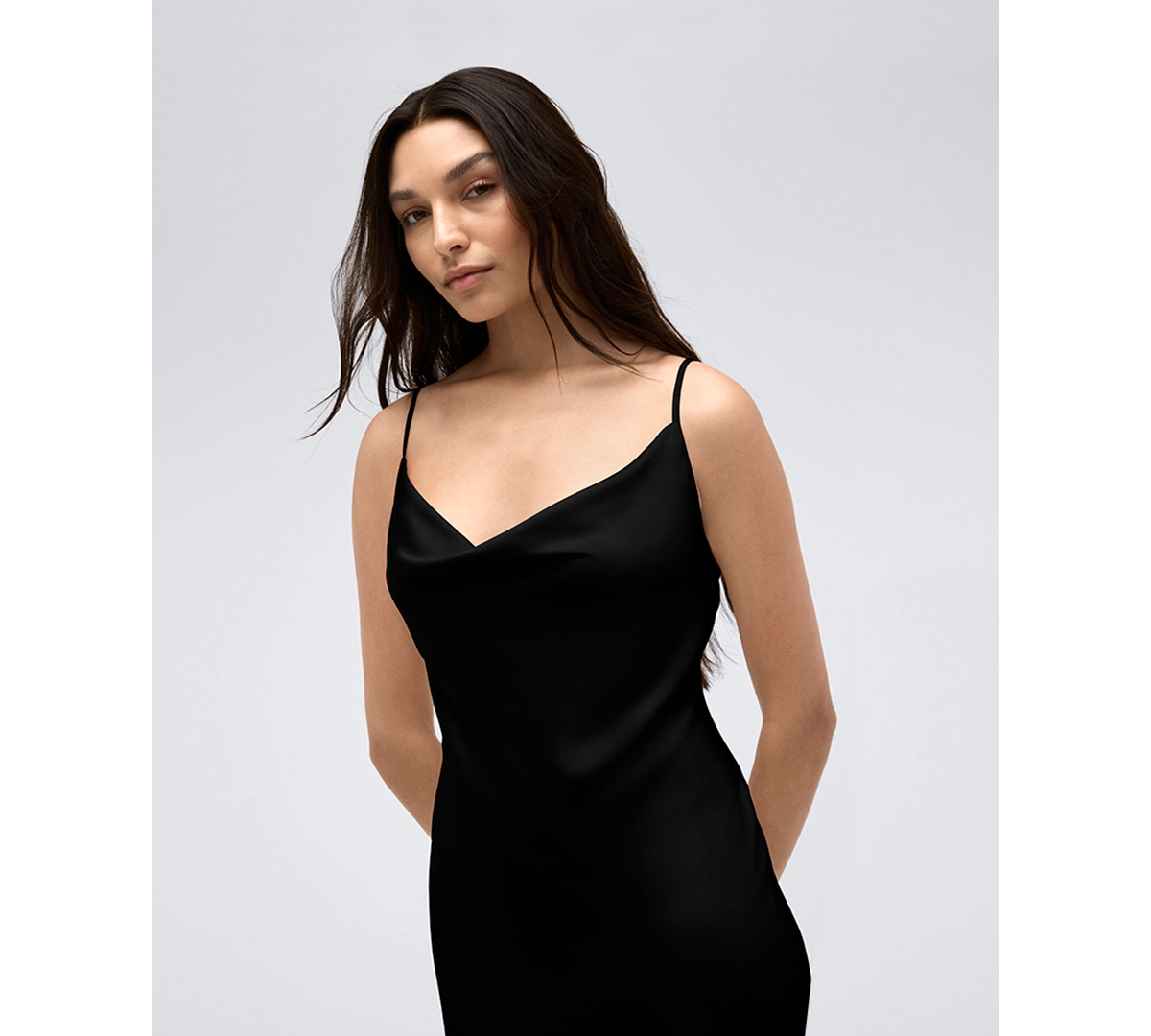 Kenneth Cole Women's Satin Cowl-Neck Maxi Slip Dress