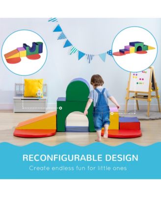 Simplie Fun 7-Piece Baby Soft Play Equipment, Toddler Climber for Creativity and Shape Discovery, with Easy-to-Clean Surface, Climbing Toy for Toddlers, Multicolored