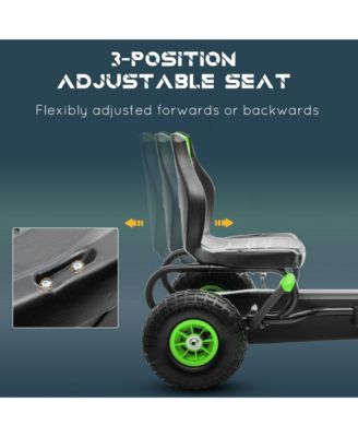 Kids Pedal Go Kart Ride-on Toy with Ergonomic Comfort, Pedal Car with Tough, Wear-Resistant Tread, Go Cart Kids Car for Boys & Girls with Suspension System, Safety Hand Brake, Ages 5-12, Green