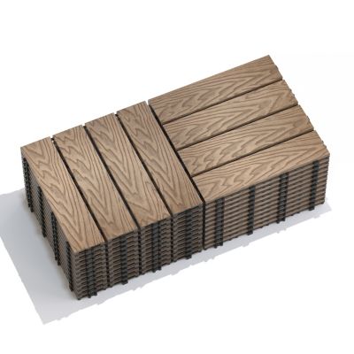 WPC Interlocking Deck Tiles, 11-Pack