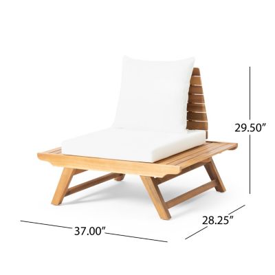 Streamdale Acacia Wood Club Chair With Water-Resistant Cushions