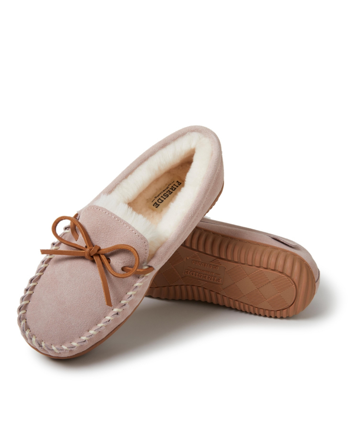 Dearfoams Fireside by Women's Alice Springs Genuine Shearling Moccasin Slipper