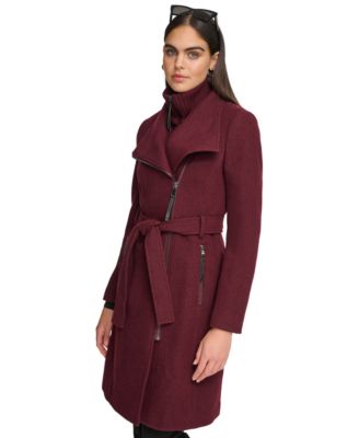 Womens Wool Blend Belted Wrap Coat, Created for Macys