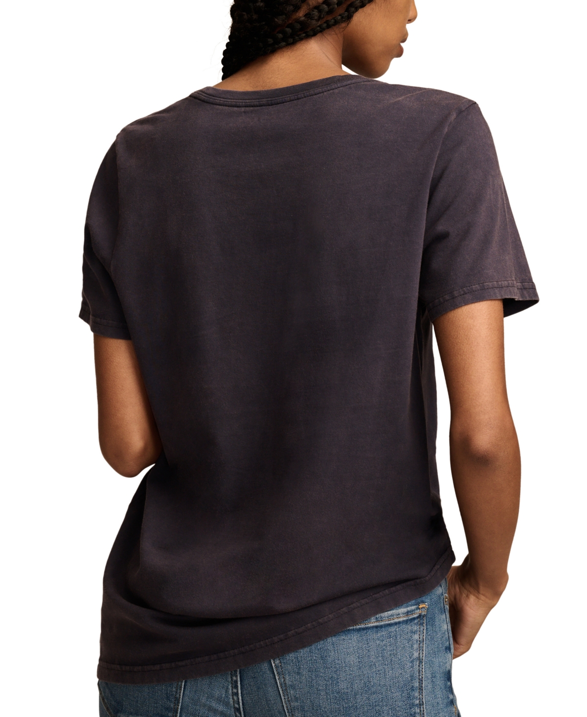 Lucky Brand Women's Mushroom Night Floral Cotton Crewneck T-Shirt