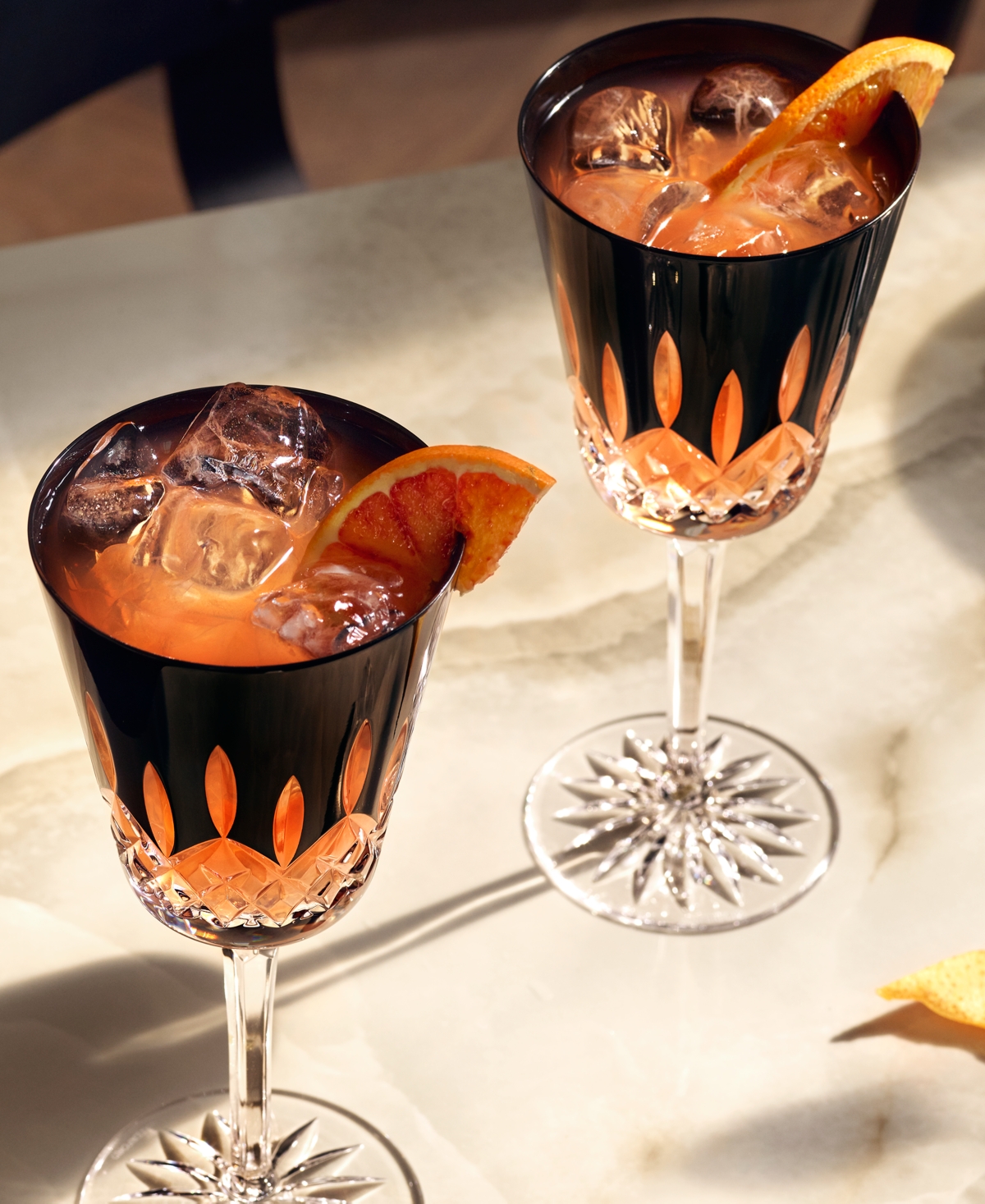 Waterford Lismore Black Large Goblet 13.5 oz, Set of 2