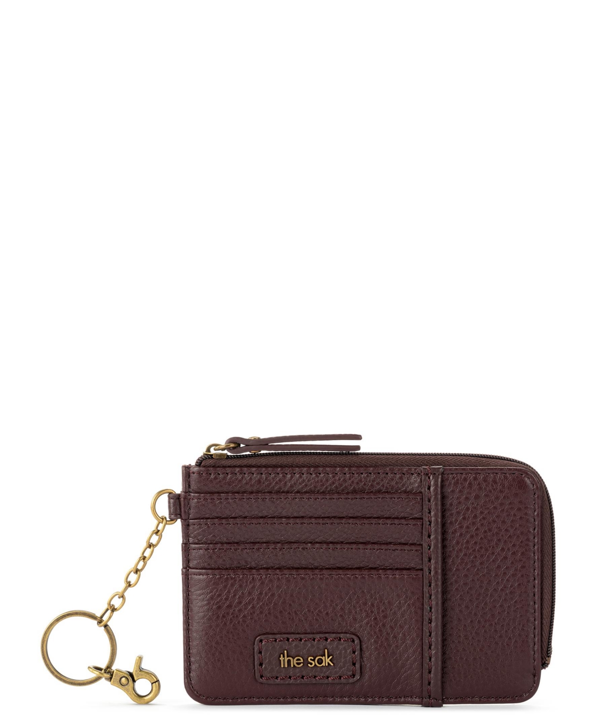 Women's Iris Leather Card Case Wallet - Mahogany