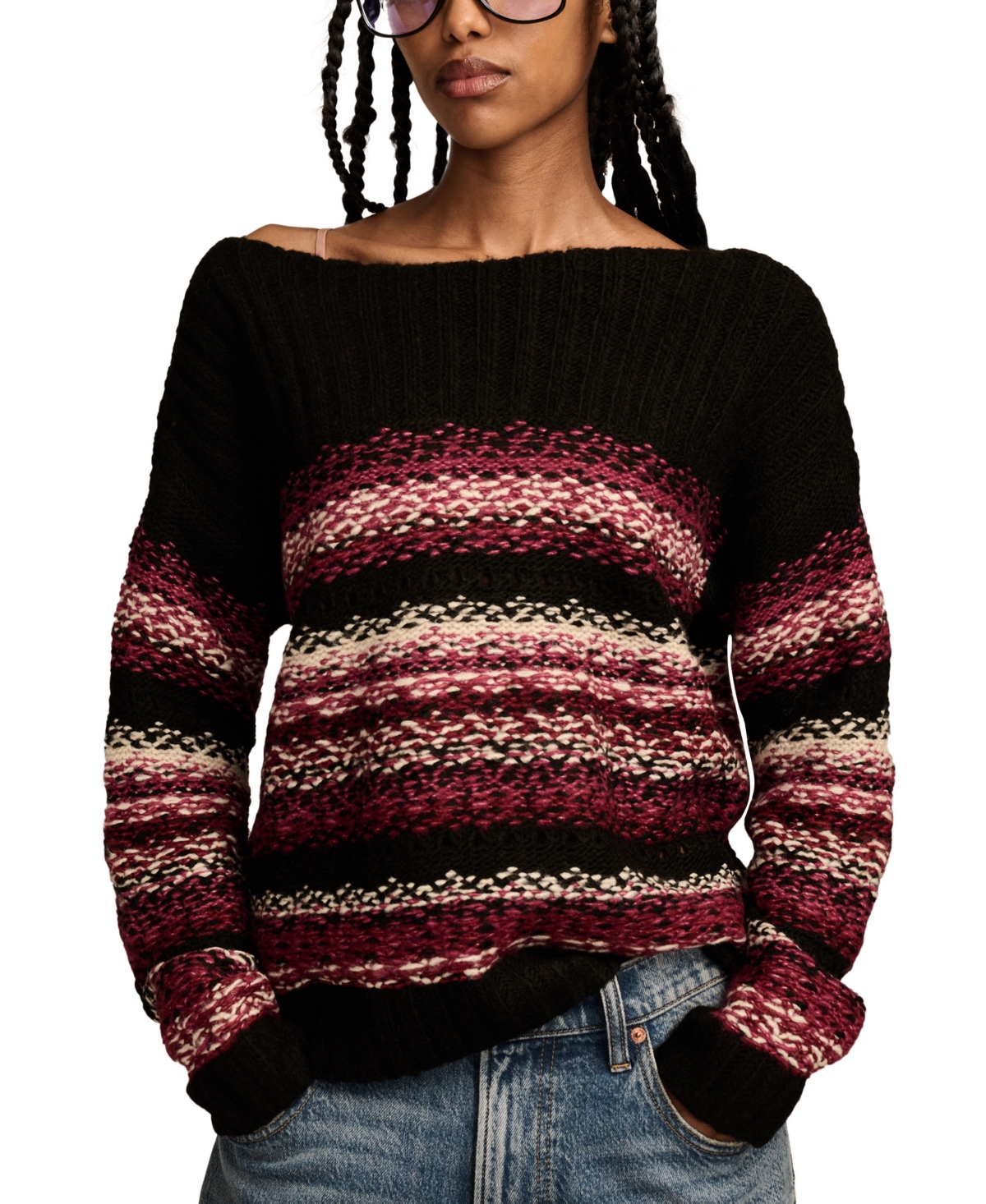 Shop Lucky Brand Women's Fair Isle Boatneck Sweater In Multi Combo