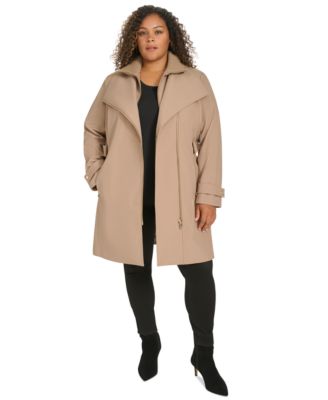 Plus Size Belted Long-Sleeve Wrap Coat, Created for Macy's