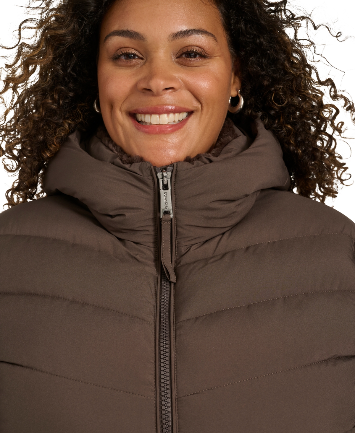 Calvin Klein Plus Size Hooded Zip-Front Puffer Coat