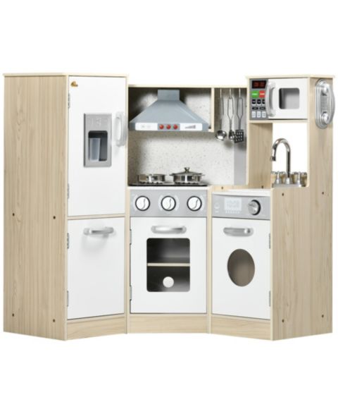 Детская игрушка Streamdale Furniture Qaba Ultra-Big Corner Play Kitchen with Sound Effects, Ages 3-6, цвет: Белый