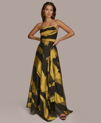 【Donna Karan New York】Strapless Ruffle Gown Donna Karan New York Women's Strapless Ruffle-Front Gown
