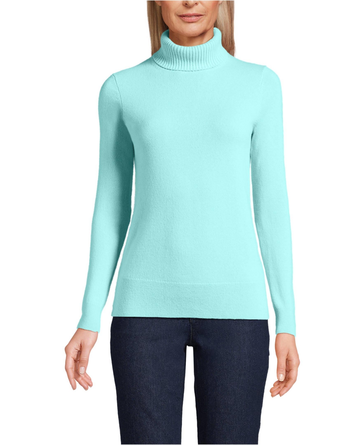 Lands end cashmere turtleneck sweater top